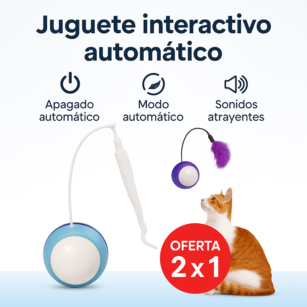 Speedy Tail 2.0 - Pelota de juguete interactiva recargable para gatos (Color Blanco)