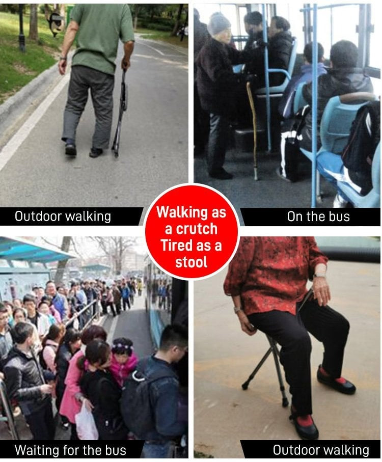 BASTÓN ASIENTO 2 EN 1: CAMINÁ CON SEGURIDAD, DESCANSÁ DONDE QUIERAS🪑