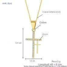 Collar Cruz Dorada Brillante – Eleva Tu Estilo con Luz Propia