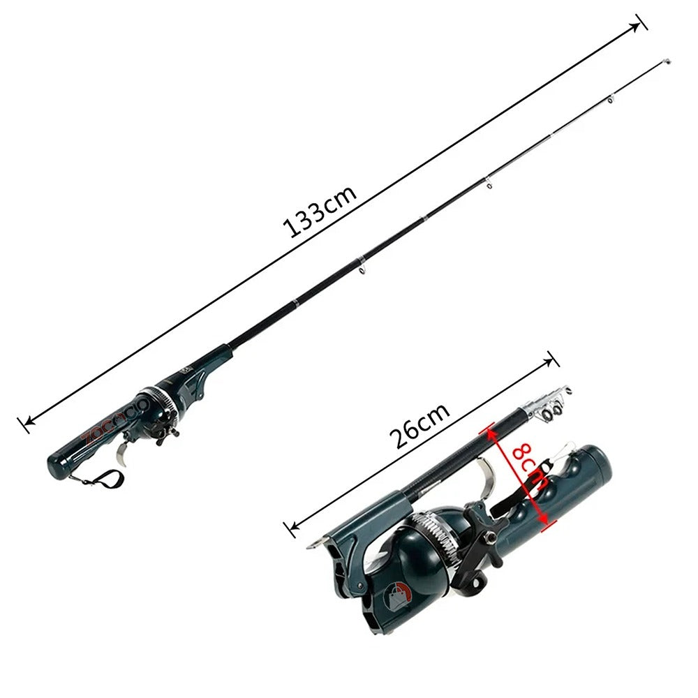 CAÑA DE PESCAR PLEGABLE PORTÁTIL PERFECTA PARA LLEVAR CONTIGO🎣