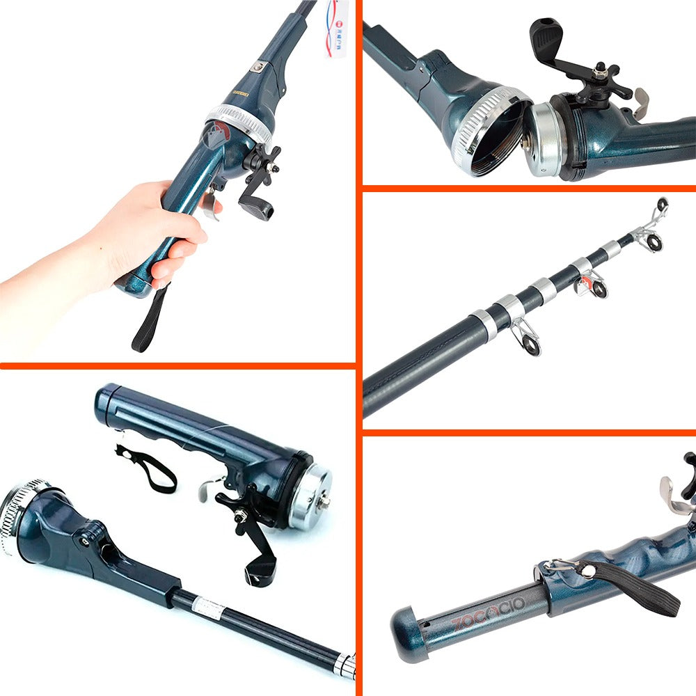 CAÑA DE PESCAR PLEGABLE PORTÁTIL PERFECTA PARA LLEVAR CONTIGO🎣