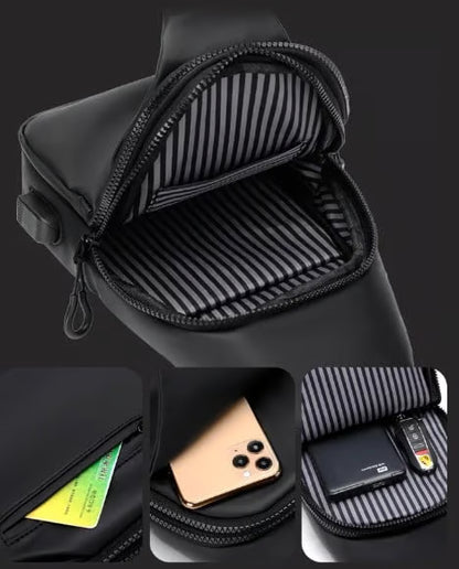 Sling impermeable con USB integrado: tu compañera ideal para ir ligero, seguro y conectado