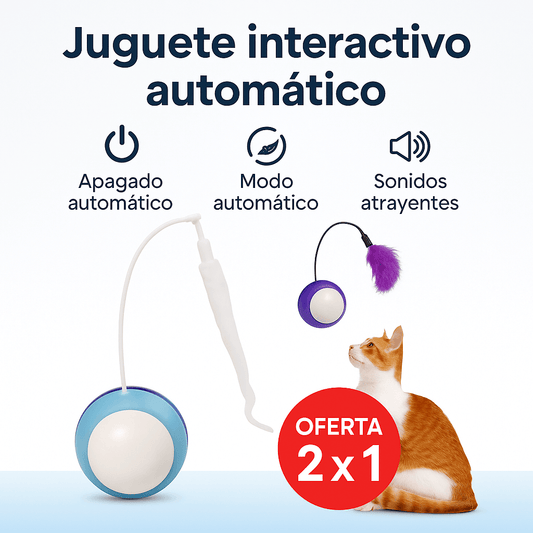Speedy Tail 2.0 - Pelota de juguete interactiva recargable para gatos (Color Blanco)
