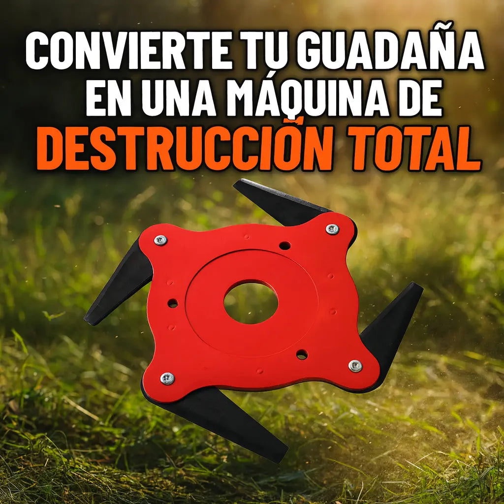 Cuchilla 'Bestia' de 4 Hojas para Guadaña: ¡Aniquila la Maleza Densa y los Arbustos sin Esfuerzo!