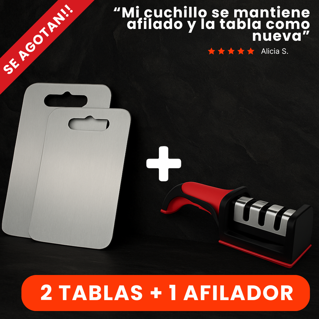 2 TABLA DE CORTAR TITANIO PURO + AFILADOR 🔪