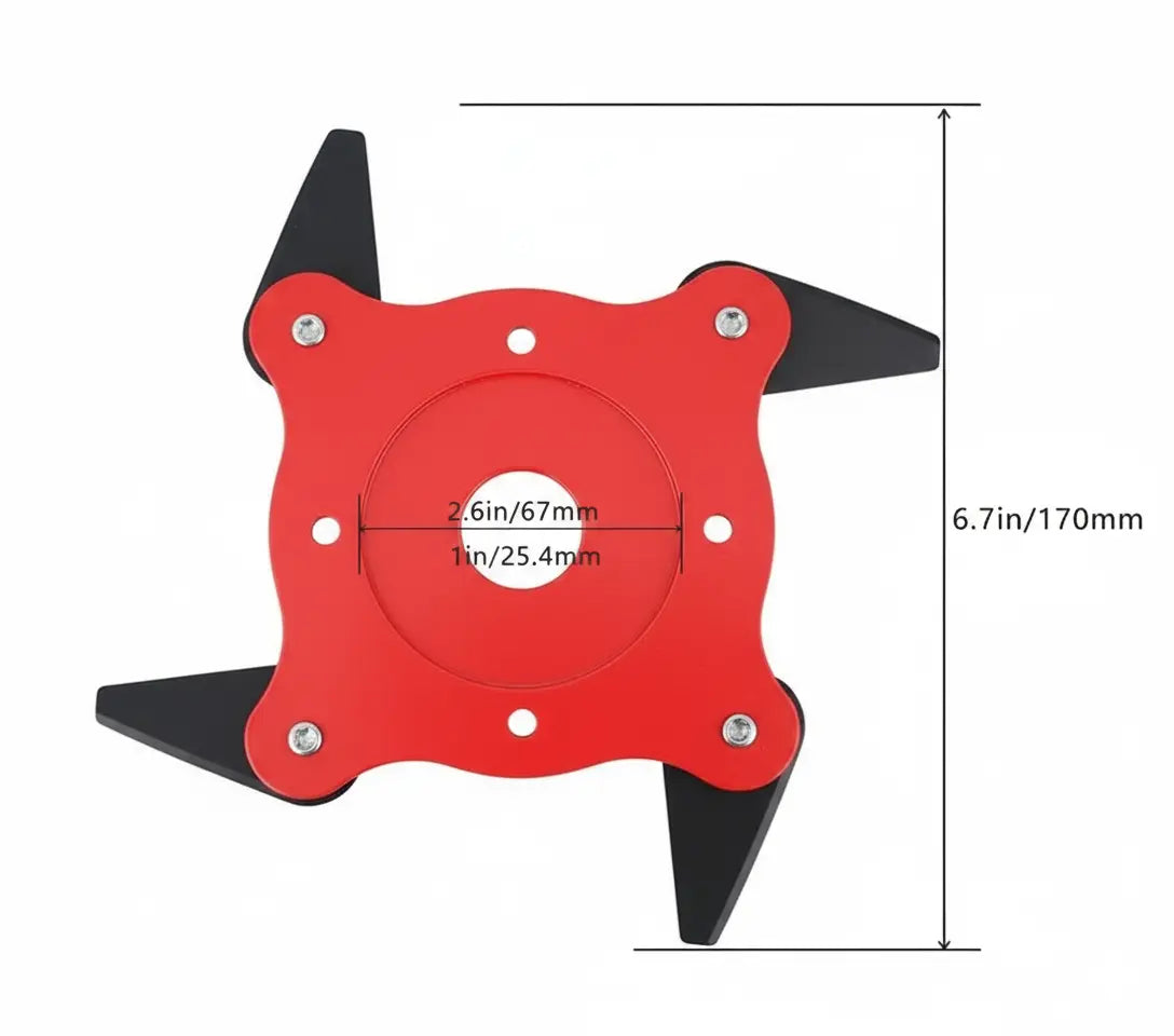 Cuchilla 'Bestia' de 4 Hojas para Guadaña: ¡Aniquila la Maleza Densa y los Arbustos sin Esfuerzo!