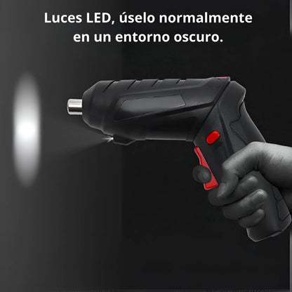 MINI MALETA CON TALADRO - Juego de destornilladores eléctricos con batería recargable