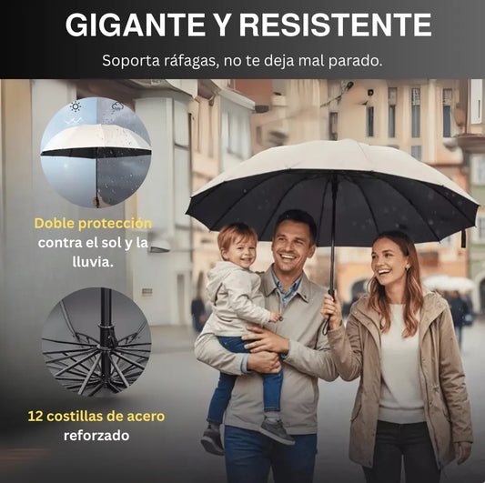 El Paraguas Gigante que Aguanta Todo: Resiste Viento y Cubre Hasta 4 Personas
