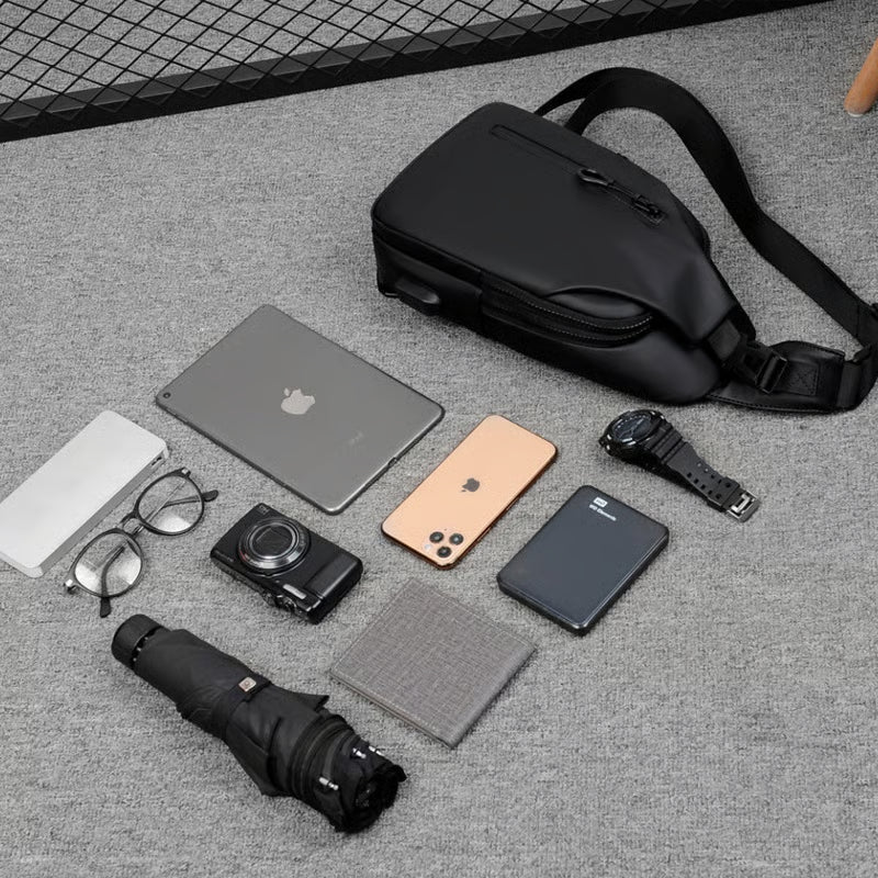 Sling impermeable con USB integrado: tu compañera ideal para ir ligero, seguro y conectado