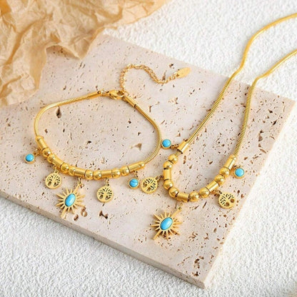 Set "Sol de Vida": Collar y Pulsera para Blindar tu Energía con Doble Estilo