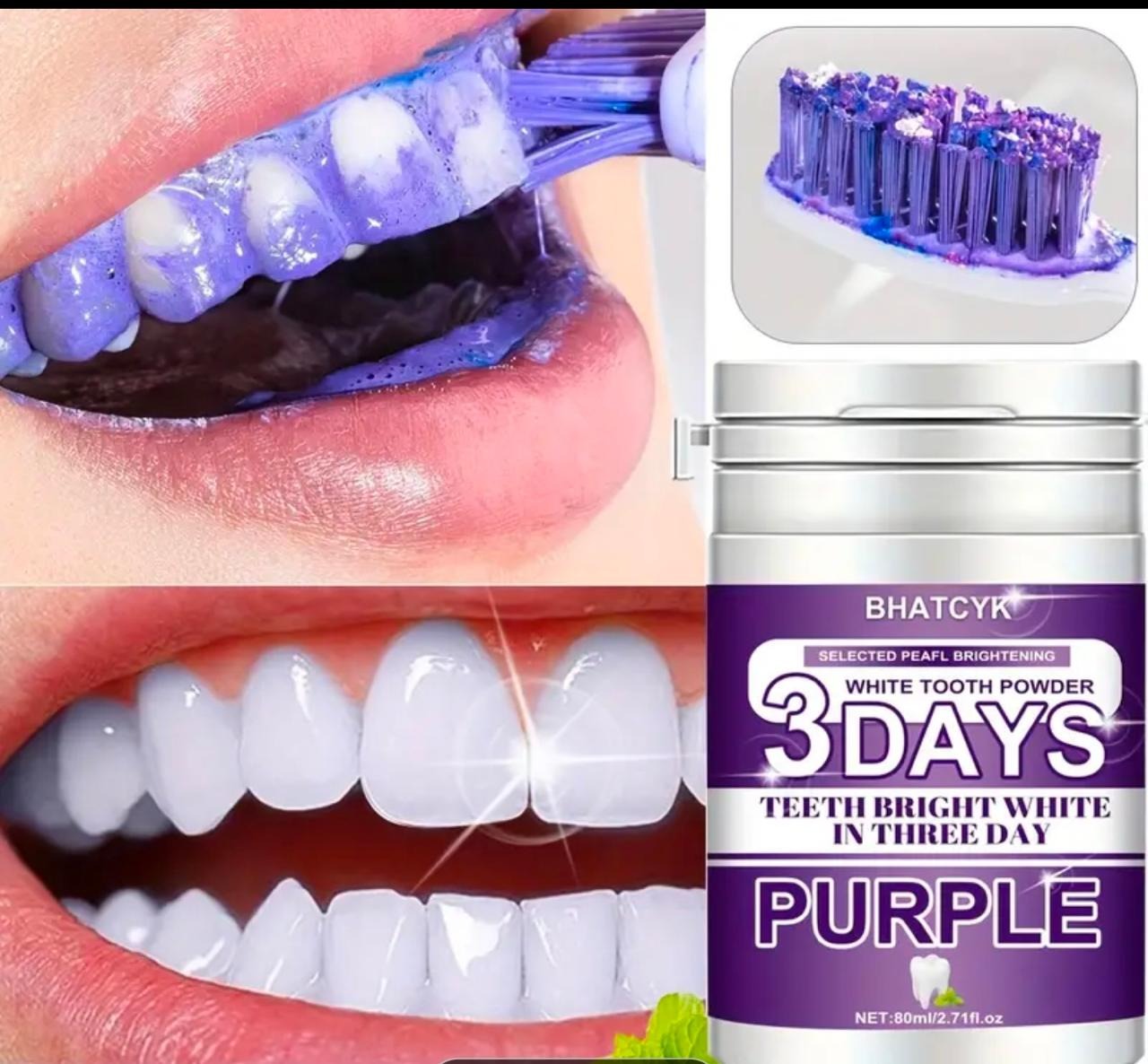 ORALHOE™ POLVO BLANQUEADOR DENTAL MORADO🦷