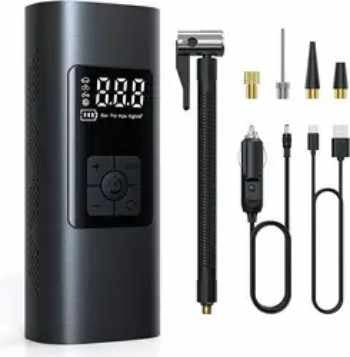 BOMBA DE AIRE ELÉCTRICA TODO EN UNO: INFLA, CARGA E ILUMINA 🛞