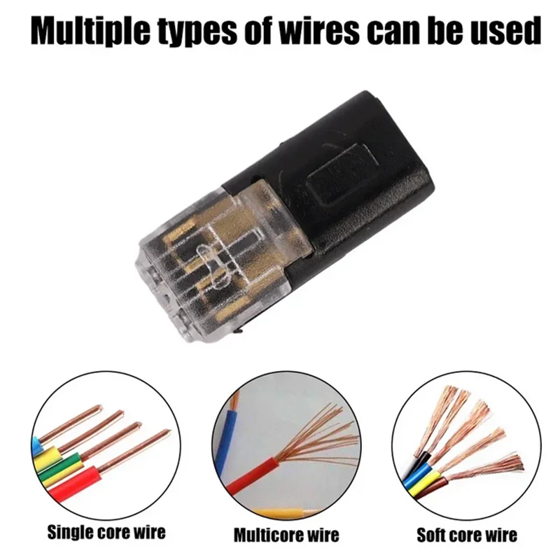 CONECTOR ENCHUFABLE DE DOBLE CABLE CON HEBILLA DE BLOQUEO🔌