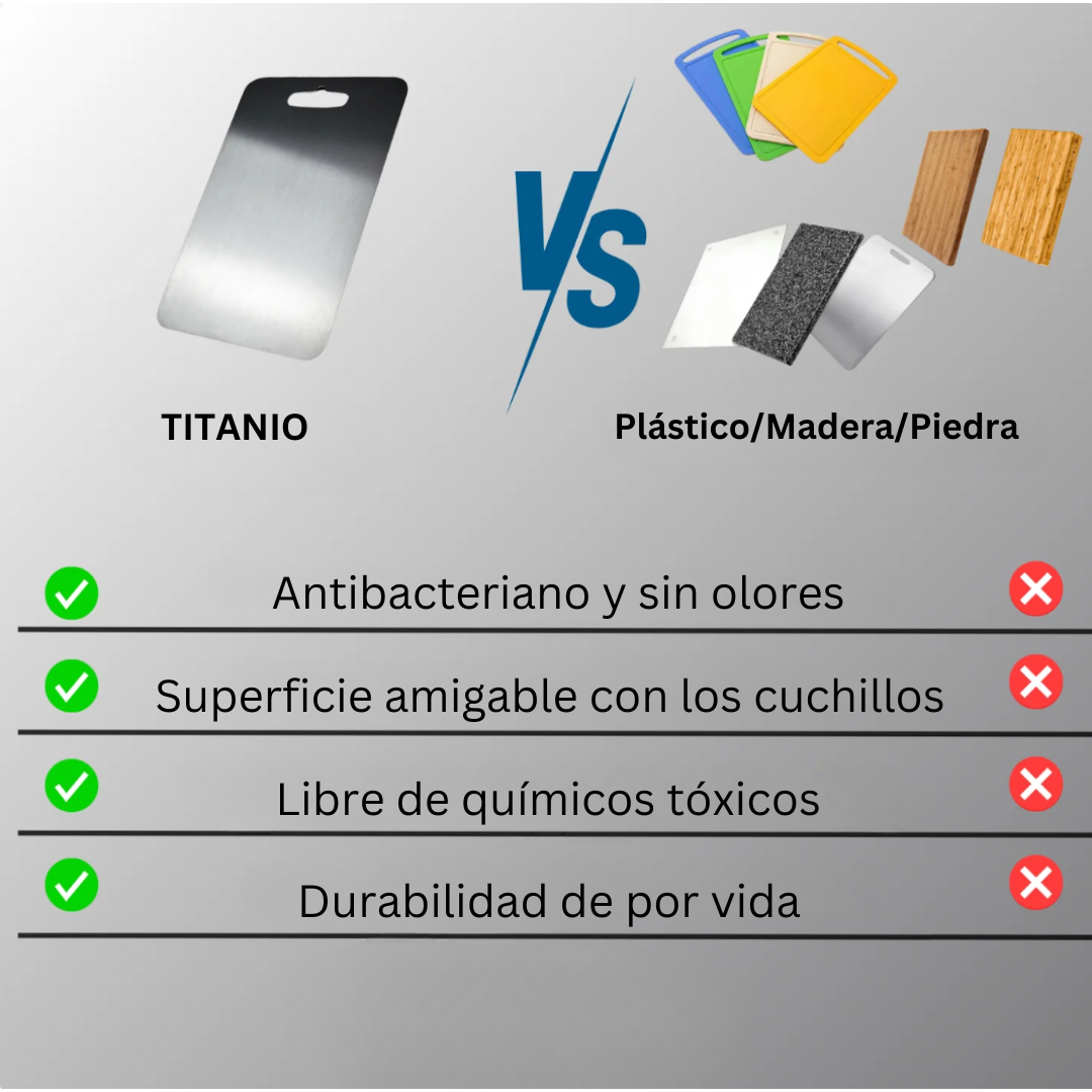 2 TABLA DE CORTAR TITANIO PURO + AFILADOR 🔪