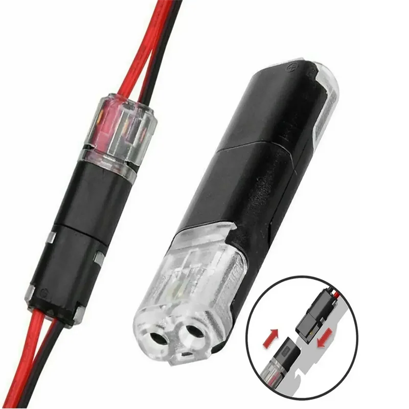 CONECTOR ENCHUFABLE DE DOBLE CABLE CON HEBILLA DE BLOQUEO🔌